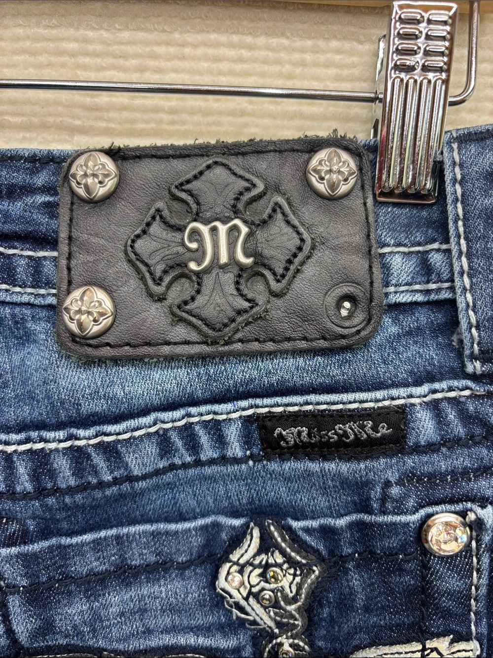 Miss Me | 27 boot Women's Classic Bootcut Jeans - Dark Blue Denim - Picture 9 of 11